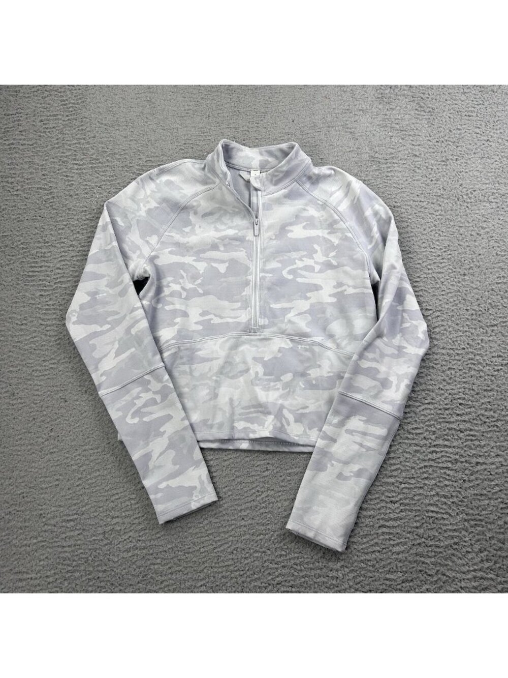Lululemon Pace Pursuit Long Sleeve Half Zip Jacket Incognito White Snow Camo 8